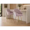 Krzesło barowe tkanina Welur – eleganckie, czarna podstawa