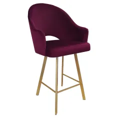 Hoker barowy Velvet MG02 ze złotą profilowaną podstawą