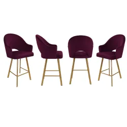Hoker barowy Velvet MG02 ze złotą profilowaną podstawą