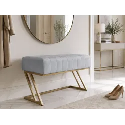 Ławka ZETA LOFT – elegancka pufa i podnóżek metalowy