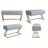Ławka ZETA LOFT – elegancka pufa i podnóżek metalowy
