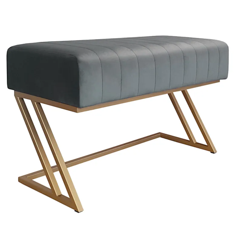 Ławka ZETA LOFT – elegancka pufa i podnóżek metalowy