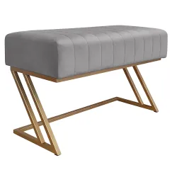 Ławka ZETA LOFT – elegancka pufa i podnóżek metalowy