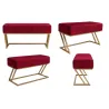 Ławka ZETA LOFT – elegancka pufa i podnóżek metalowy