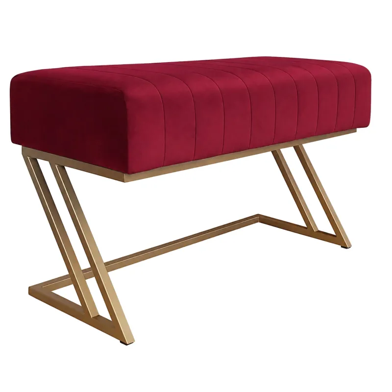 Ławka ZETA LOFT – elegancka pufa i podnóżek metalowy