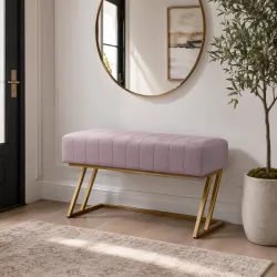 Ławka ZETA LOFT – elegancka pufa i podnóżek metalowy