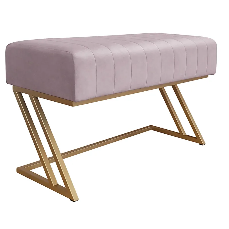 Ławka ZETA LOFT – elegancka pufa i podnóżek metalowy