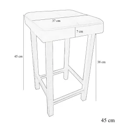 Taboret Klasyk Loft 45cm D2 – niski stołek z eco skóry loft