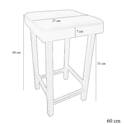 Taboret Klasyk Loft 60cm D2 – stołek loftowy z eco skóry