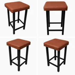 Taboret Klasyk Loft 60cm D3 – stołek loftowy z eco skóry