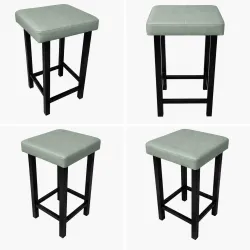 Taboret Klasyk Loft 60cm D7 – stołek loftowy z eco skóry