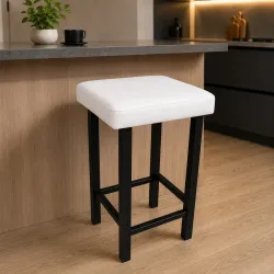 Taboret Klasyk Loft 60cm D10 – stołek loftowy z eco skóry