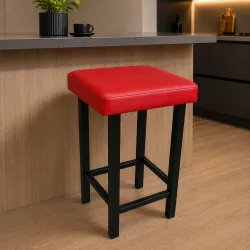 Taboret Klasyk Loft 60cm D15 – stołek loftowy z eco skóry