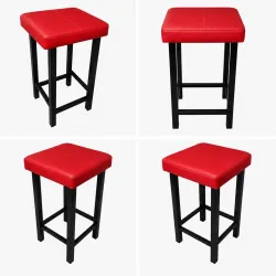 Taboret Klasyk Loft 60cm D15 – stołek loftowy z eco skóry
