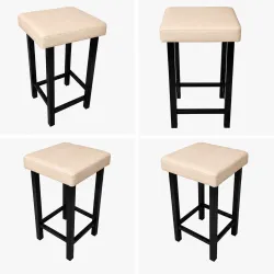 Taboret Klasyk Loft 60cm D18 – stołek loftowy z eco skóry