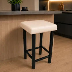 Taboret Klasyk Loft 60cm D18 – stołek loftowy z eco skóry