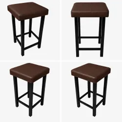 Taboret Klasyk Loft 60cm D19 – stołek loftowy z eco skóry