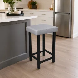 Taboret Klasyk Loft 60cm D22 – stołek loftowy z eco skóry