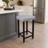 Taboret Klasyk Loft 60cm D22 – stołek loftowy z eco skóry