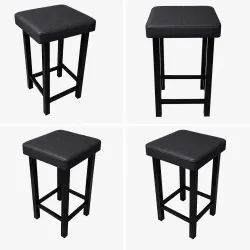 Taboret Klasyk Loft 60cm D23 – stołek loftowy z eco skóry