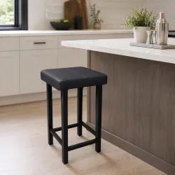 Taboret Klasyk Loft 60cm D23 – stołek loftowy z eco skóry