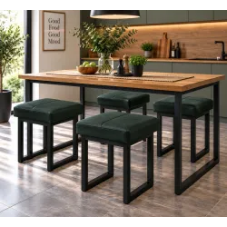 Taboret SOLID 45cm D6 - ciemny zielony