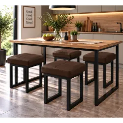 Taboret SOLID 45cm D19 - venge (bardzo ciemny brąz)