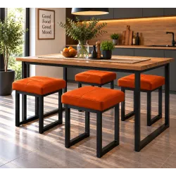 Taboret SOLID 45cm D20 - pomarańczowy