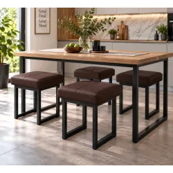 Taboret SOLID eco-skóra