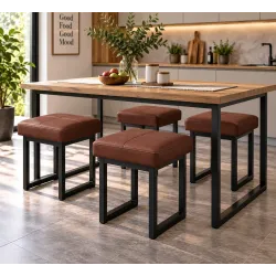 Taboret SOLID eco-skóra