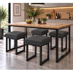 Taboret SOLID eco-skóra
