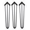 Metalowa noga Hairpin fi10 trzy pręty H71cm czarna