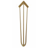 Metalowa noga Hairpin fi10 trzy pręty H71cm złota