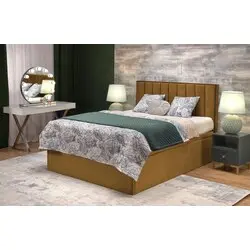 ASENTO łóżko 160 - musztardowy tap. Element 8