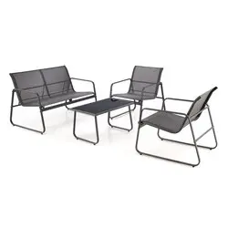 CONOR zestaw ogrodowy ( sofa + fotel 2x + ława ), ciemny popiel / jasny popiel