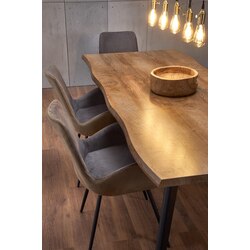 DICKSON stół rozkładany 120-180/80 cm, blat - naturalny, nogi - czarny