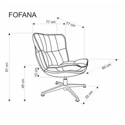 FOFANA fotel wypoczynkowy kremowy