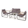 HUDSON, zestaw ogrodowy ( sofa, fotel 2x, ława ), popielaty / brązowy