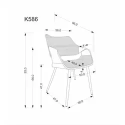 K586 krzesło, orzechowy / czarny