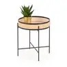 LANIPA ława czarny / rattan naturalny