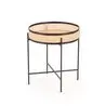 LANIPA ława czarny / rattan naturalny