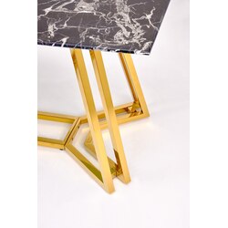 KONAMI stół, blat - czarny marmur, nogi - złoty