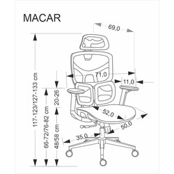 MACAR fotel gabinetowy, czarny