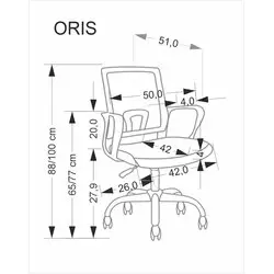 ORIS fotel obrotowy, wielokolorowy