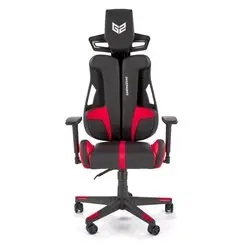 NITRO fotel gabinetowy eco skóra / tkanina, czarny / czerwony