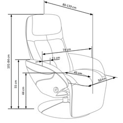 OPTIMA 2 recliner popielaty tkanina