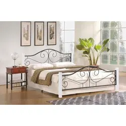 VIOLETTA 160 cm łóżko biały / czarny (3p - 1szt) ze stelażem