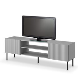 ASENSIO RTV-1 stolik RTV 180 cm jasny popiel, nogi: czarny