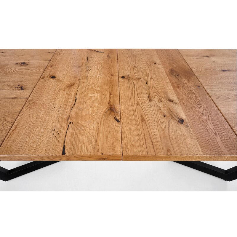 MASSIVE stół rozkładany 160-250x90x77 cm jasny dąb/czarny