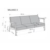 MILANO 3S sofa - oliwkowy tap. Castel 39